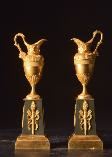 Antiquités - Pair Of Empire Period Gilt Bronze Ornamental Vases, France Circa 1805–1815