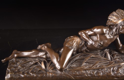 XIXe siècle - Indien à l’affût - Edouard Drouot (1859–1945), fin XIXe siècle