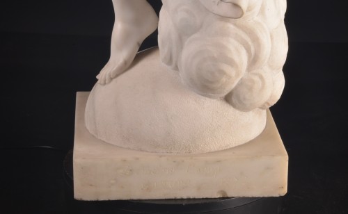 Night,, signed Caruji / Carrara 1872 - Sculpture Style Napoléon III