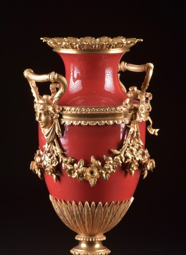 19th century - A French Napoleon III Ormolu-mounted Oxblood Glass Vase