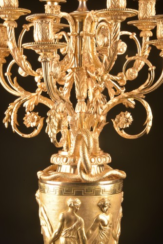 19th century - Monumental Napoléon III Eight-light Candelabra, Empire Style 