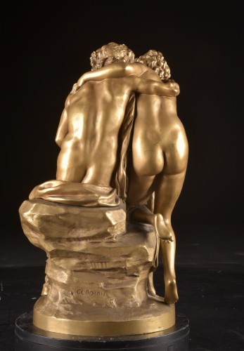 Claude Michel, Known As Clodion (1738–1814) , Satyr, nymphe and putto - Sculpture Style Napoléon III