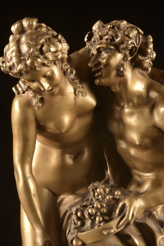 Antiquités - Claude Michel, Known As Clodion (1738–1814) , Satyr, nymphe and putto