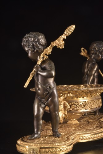 Centre de table Charles X en bronze doré et bronze patiné - Sculpture Style Restauration - Charles X