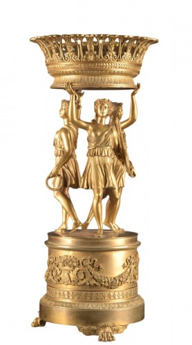 Centre de table en bronze doré, époque Empire