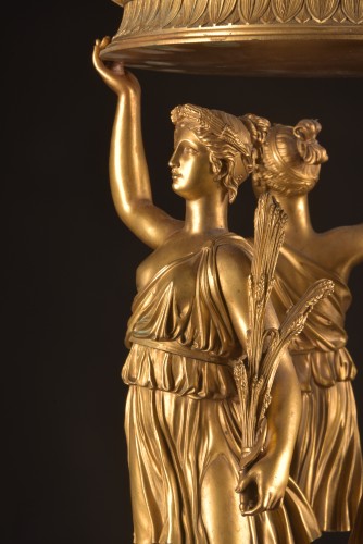 Centre de table en bronze doré, époque Empire - Mora Antiques