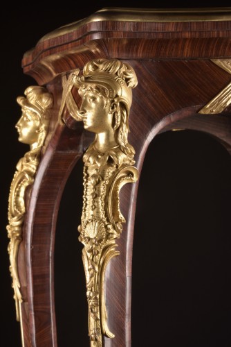 Piédestal en acajou et bronze doré, fin XIXe siècle - Mora Antiques