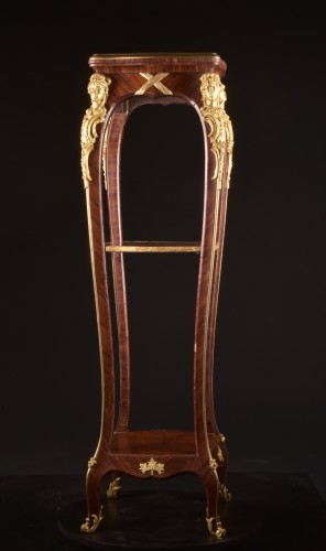 Piédestal en acajou et bronze doré, fin XIXe siècle - Napoléon III