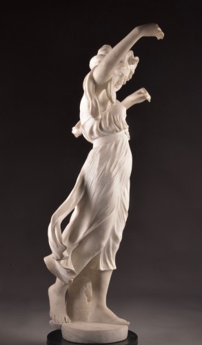 Sculpture en marbre, jeune fille dansante - Sculpture Style Art nouveau