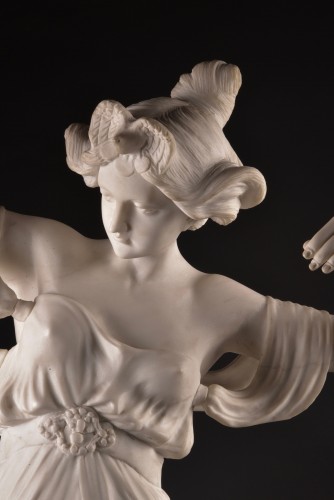 Sculpture en marbre, jeune fille dansante - Art nouveau