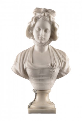 Buste de jeune fille par Guglielmo Pugi (1850–1915)