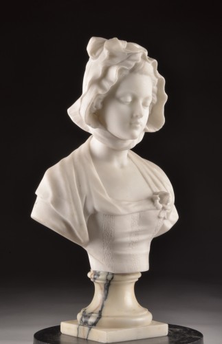 Art nouveau - Buste de jeune fille par Guglielmo Pugi (1850–1915)