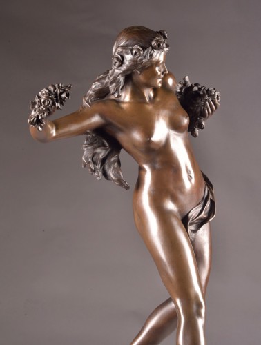 Art nouveau - Paul Romain Chevré (1867–1914) — jeune femme aux fleurs