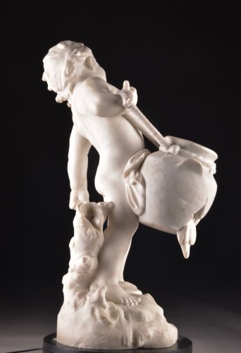 Sculpture Sculpture en Marbre - L’Enfant à la cruche  par Auguste Moreau (1834–1917)
