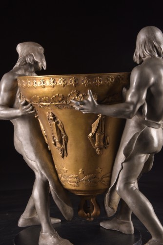 Sculpture Sculpture en Bronze - Les Fondeurs du Moyen Âge, par Louis-Albert Lefeuvre (1845-1924)