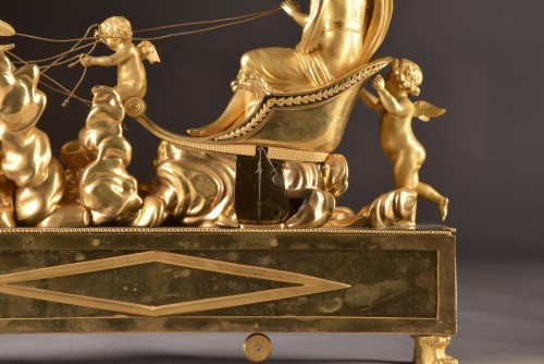 Horology  - Empire mantel clock signed Deverberie et Cie