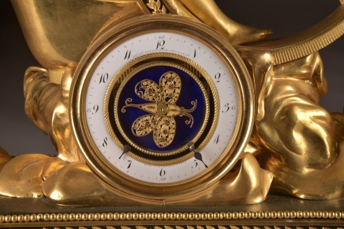 Empire mantel clock signed Deverberie et Cie - 