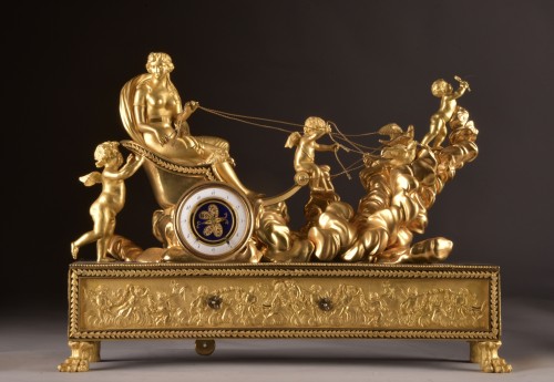 19th century - Empire mantel clock signed Deverberie et Cie