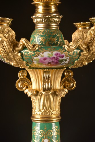 Antiquités - Pair of Jacob Petit (1796–1868), Gilt Porcelain Candelabra