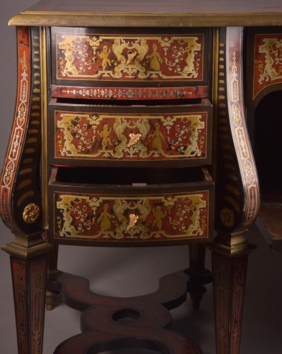Furniture  - Mazarin Desk circa 1860–1880 with Tortoiseshell and Brass Boulle Marquetry