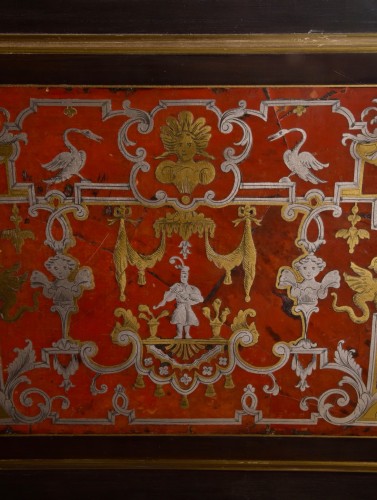 Mazarin Desk circa 1860–1880 with Tortoiseshell and Brass Boulle Marquetry - Art nouveau