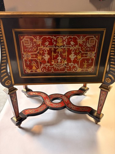 Antiquités - Mazarin Desk circa 1860–1880 with Tortoiseshell and Brass Boulle Marquetry