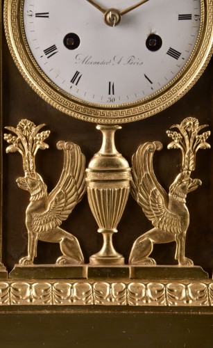 Horology  - Empire Patinated and Mercury-Gilt Bronze Mantel Clock 'The Sleeping Cupid' 