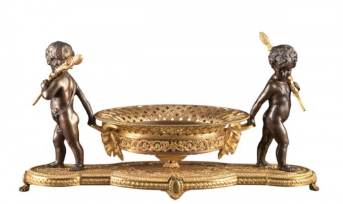 Charles X Gilt and Patinated Bronze Centrepiece