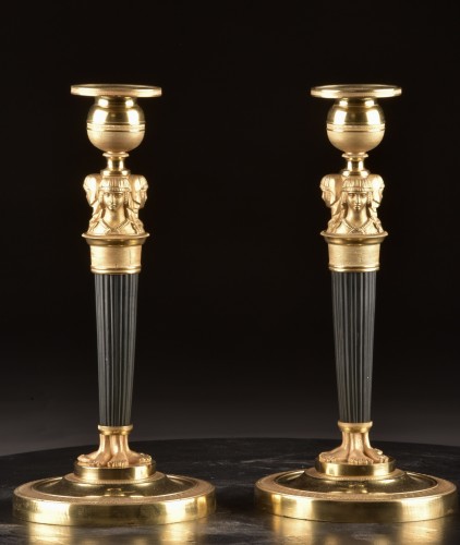 Pair Of “return From Egypt” Empire Candelabra circa 1805 - Lighting Style Empire