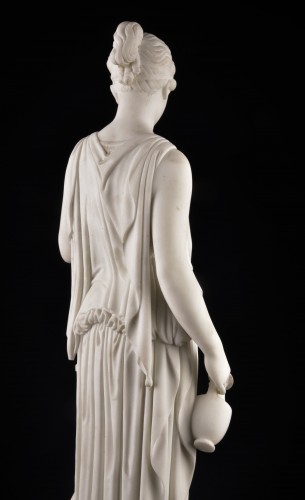 Antiquités - Hebe In Carrara Marble, After Bertel Thorvaldsen 