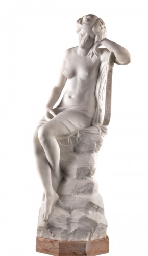 Meditazione – Attilio Fagioli (1877–1966) Sculpture monumentale en marbre de Carrare
