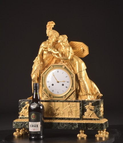 Pendule Empire "Hector", attribuée à Claude Galle, mouvement signé Rocquet à Paris - Mora Antiques