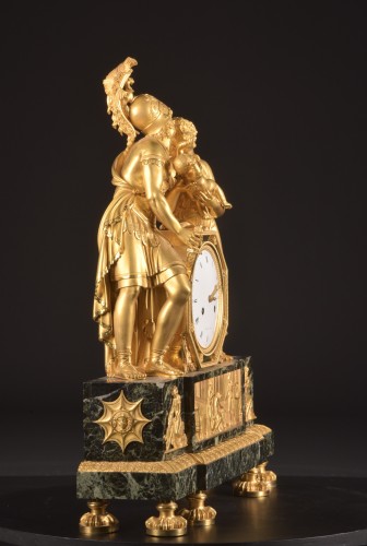 Antiquités - Pendule Empire "Hector", attribuée à Claude Galle, mouvement signé Rocquet à Paris