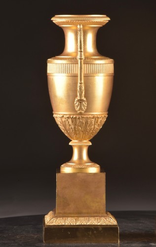 Antiquités - Pair Of Gilded Bronze Amphora Vases From The Empire Period, Circa 1810–1820