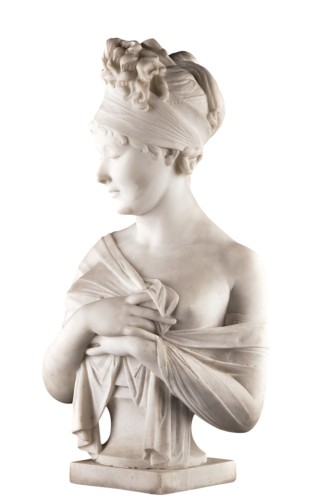 Madame Récamier – Buste en marbre blanc de Carrare fin 19e