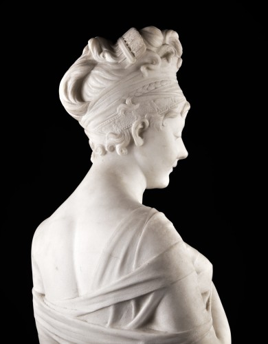 Madame Récamier – Buste en marbre blanc de Carrare fin 19e - Mora Antiques