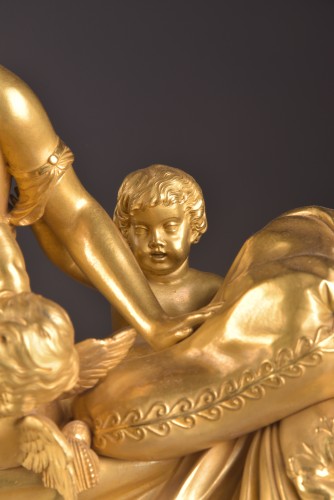 Antiquités - Pendule Empire en bronze att. à Claude Galle
