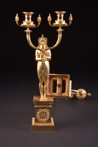 Antiquités -  A pair of French gilt bronze candelabra, circa 1850