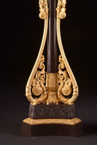Lighting  - A pair of large late Empire candelabra