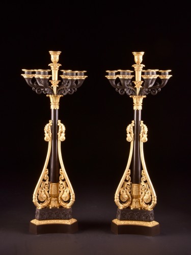 A pair of large late Empire candelabra - 