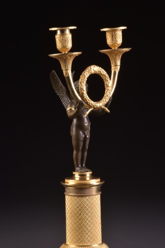 Antiquités - Pair French Empire ormolu and bronze candelabra