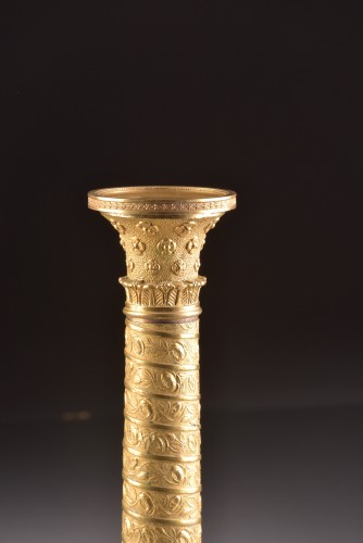Lighting  - Restauration Bronze Candlesticks in Trajan&#039;s Column Style