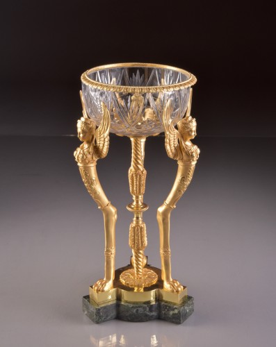 Paire de coupes Napoléon III en bronze et cristal de Baccarat - Napoléon III