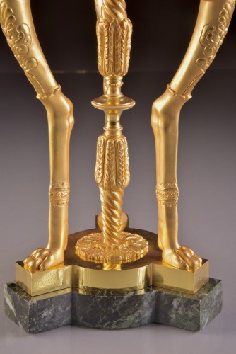 Antiquités - Paire de coupes Napoléon III en bronze et cristal de Baccarat