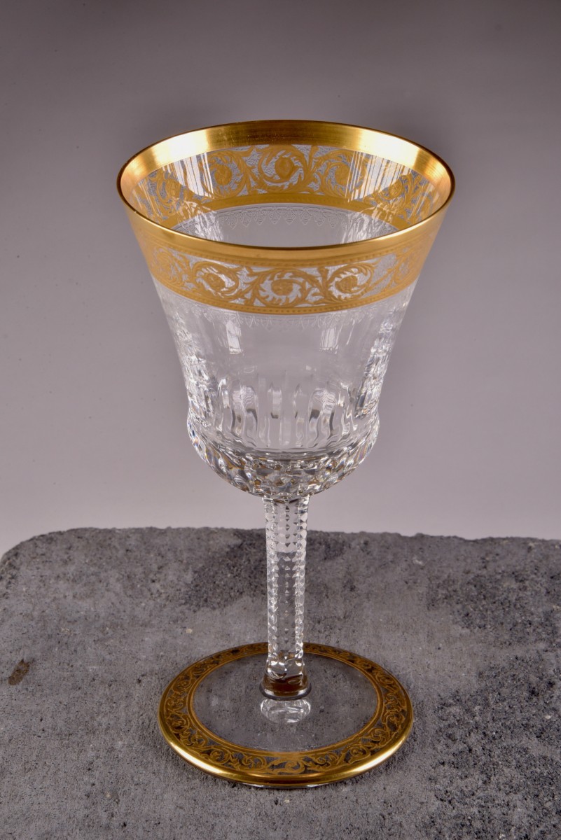 Saint Louis Crystal Thistle Gold Champagne Flute