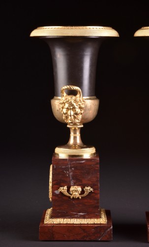 Objet de décoration Cassolettes, coupe et vase - Paire de vases Médicis Empire