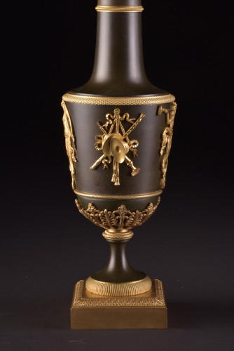 Paire d'aiguières en bronze doré et patiné, attribuées à Claude Galle, ca. 1805 - Empire