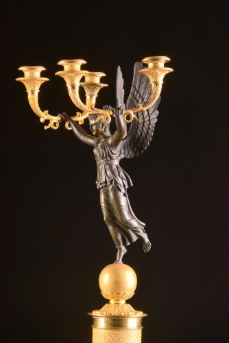 Luminaires Bougeoirs et Chandeliers - Paire de candélabres Empire en bronze