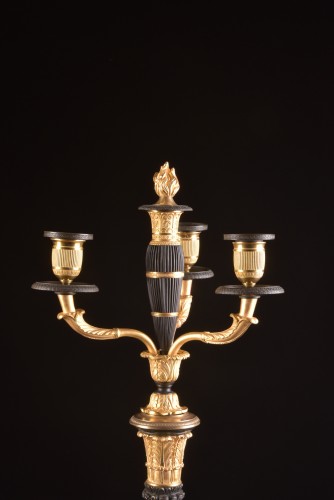 19th century - A LARGE PAIR FRENCH CHARLES X BRONZE CANDELABRA