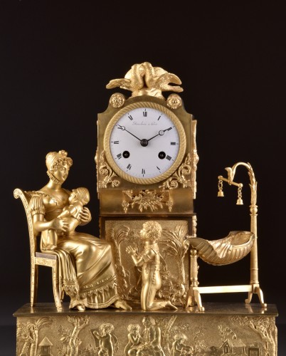 Horology  - French  Empire clock signed Jean Simon Deverberie á Paris